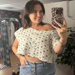 Free People  Organic Cotton Cropped Printed Lounge Top Size XS Photo 2