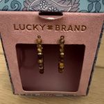 Lucky Brand  Brown Beaded Hoop Earrings Photo 0