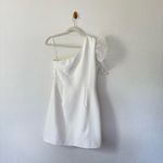 TCEC y2k  white one shoulder ruffle mini dress wedding bachelorette size M NWT Photo 4