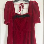 WAYF Scarlet Velvet Puff Sleeve Mini Dress M NWT Holiday Party Red Photo 4