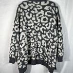 Dreamers by Debut White & Gray Plush Leopard Oversized Eyelash Knit Cardigan S Photo 4