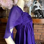 Alice + Olivia PURPLE DRAPING SILK HALTER DRESS (M) Photo 7