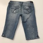 Hint Distressed Denim Jean Capri Shorts Blue Size 9 Photo 1