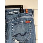 7 For All Mankind Medium Wash Distressed Bootcut Jeans Size 29 7.5" Low Rise Photo 7