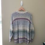 American Eagle Women’s  Multi-colored Oversized Striped Crew Neck Sweater Size S Photo 5