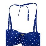 Cacique Simply  Royal Blue & White Polka Dot No Wire Halter Bikini Top Sz 20 New Photo 1