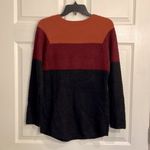 New Direction  color blocked sweater - Orange, Burgundy and black - size Small Photo 5
