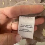Brochu Walker  Sz L‎ Polka Dot SILK Taupe and Gold Blouse Photo 2