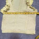 ZARA  Yellow Crop Top with Ruffled Straps and Square Neckline Sz S Photo 5