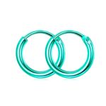 8mm Turquoise Huggie Hoop Earrings Stainless Steel Green Photo 2