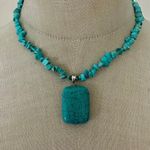 Sterling Silver Bail Necklace with Turquoise Photo 0