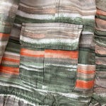 Chico's Chico’s Size 2 Abstract Striped‎ Cotton Ruffle Open Front Jacket  Large Photo 2