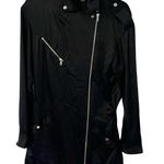 Alexander Wang Black Silk Satin Biker Jacket Photo 1