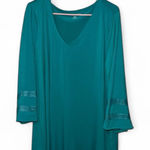Jessica London  Teal V-Neck Shirt Photo 0