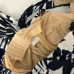 Lands' End  Tankini Top Underwire Tummy Control Floral Square Neck Navy White 6 Photo 3