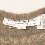 Christian Dior Vintage  Brown Large SHRUNKEN Lambswool Angora Colorblock Sweater Photo 2