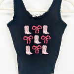 Obsessive Love  Western Coquette Cowgirl Cowboy Boots Bows Graphic‎ Tank Size S Photo 0