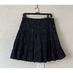 Vintage Cottagecore Tiered Sequin Skirt Ruffles Butterfly Sz M Y2K Whimsigoth Black Size M Photo 4