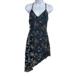 Lulus Teal 90s Inspired Velvet Burnout Sleeveless Asymmetrical Hem Dress M Photo 1