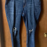 Old Navy  Women's Dark Blue Distressed Skinny Jeans Photo 0