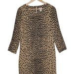J.Crew Women's  Jules 61368 Wildcat Tan Black Cheetah Long Sleeve Dress Size 4 Photo 0