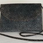 Vintage Marty Fuerst Detroit Suede Leather Purse Gray Floral Crossbody Clutch Photo 0