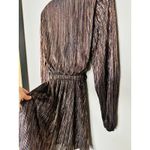 Ramy Brook Multicolor Metallic A-Line Long Sleeves Elise Vincy Dress Size Small Photo 13