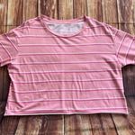 PINK - Victoria's Secret  Womens Short Sleeve Round Neck Crop Top Pink Size Medium Photo 2