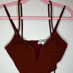 Tic Toc Elegant Brown Crop Top Photo 2