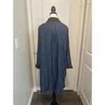 Soft Surroundings Urbina Tencel Chambray Denim Shirt Dress Faux Suede Trim Sz 2X Photo 4