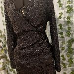 Venus Black Long Sleeve Sequin Dress Photo 1