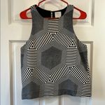 HD in Paris Anthropologie Black and White Geometric Tapestry Tank Top - Sz Small Photo 1
