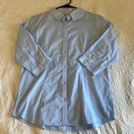 NWOT Woman’s Powder Blue Button Down Quarter Length Sleeves Size M Photo 0