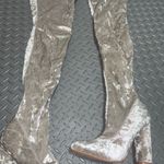 Cape Robbin Silver velvet over the knee boots  boho spring gray party night out evening sexy Photo 2