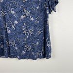 Torrid Fit & Flare Slub Button Up Toe Sleeve Blouse Blue Sz M Photo 5