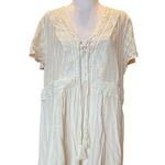 Torrid Babydoll Crinkle Gauze Crochet Inset Lace Up Top Womens 2X Photo 5