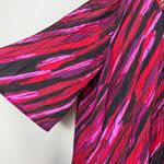 Catherines Top Women 2X 22/22W Red Purple Striped Beaded V-Neck Tunic Mature Photo 2