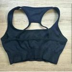 Bo+Tee Black Ribbed Sports Bra with Gold Logo size Extra Small Photo 1