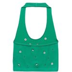 ZARA NWT  Seamless Halter Neckline Embroidered Crop Top Green XS-S Photo 3