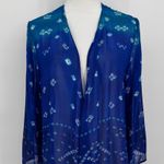 Soft Surroundings  Blue Sheer Kimono Cardigan Large Boho Open Front Lightweight Photo 1