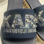 Karl Lagerfeld  Denim Navy Slide Sandals 5.5 Photo 4