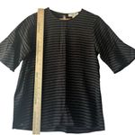Shilla  Chic Black Striped Women's Sz S‎ Blouse Business Casual Office Neutral Photo 5