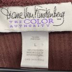 Diane Von Furstenberg Diane von Furstenburg Vintage Ribbed Knit Sweater Purple Mockneck Womens Large Photo 4