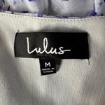 Lulus Medium Shifting Dears Mini Dress Floral Lined V-Neck 3/4 Sleeve Light Blue Photo 9