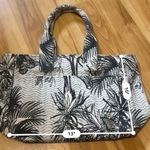 Vince Camuto Amia Tropical Navy Cotton Canvas Tote Bag Photo 10