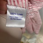 Sundance Linen Long Sleeve V Neck Top Pink Stripe Lightweight Made in Portugal M Photo 6