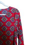 Karlie Tunic Top Womens Medium Multicolor Paisley Elastic Cuff Blouse Photo 2