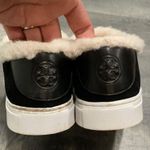 Tory Burch Miller Black Suede Shearling Reva Slip Photo 5