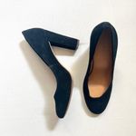 J.Crew Factory Black Suede Block Heels Pumps Photo 1
