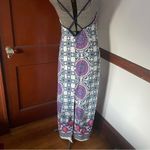 Miami White and Gray Spaghetti Strap Resort Maxi Sundress Photo 4